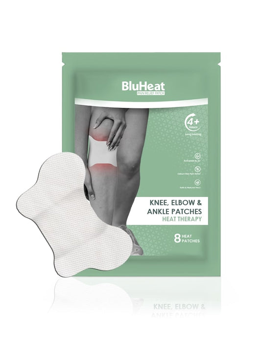 BluHeat Pain Relief Patches for Knee, Elbow & Ankle - (Pack of 8 Patches)